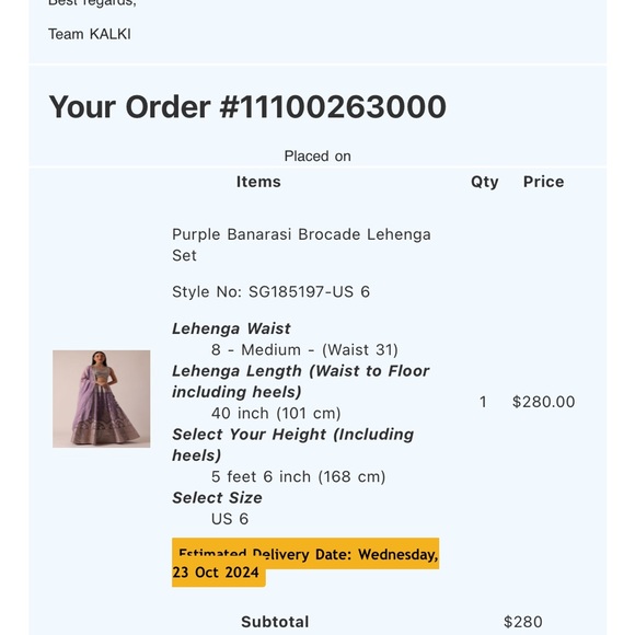 Purple brocade lehenga - Picture 16 of 17